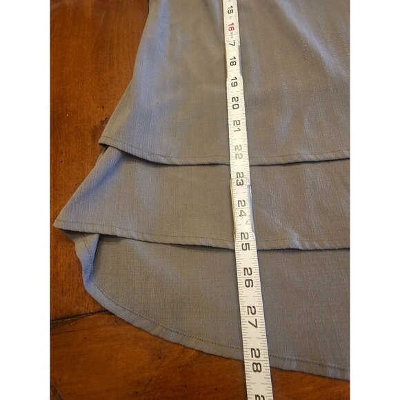 Timorra Artsy Gray Blouse With Layered Pleated Sleeves & Vibrant Embroidery XXL - Picture 5 of 11